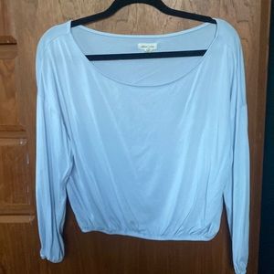 Long sleeve baby blue cropped top silence + noise